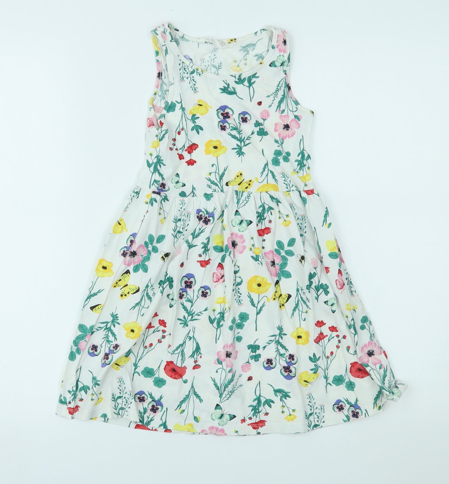 H&M Girls White Floral  A-Line  Size 7-8 Years