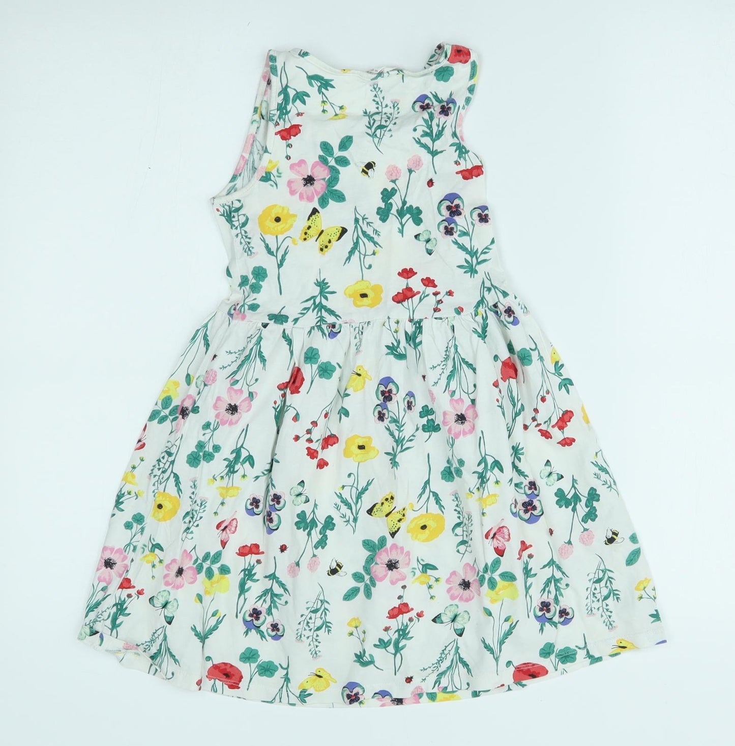 H&M Girls White Floral  A-Line  Size 7-8 Years