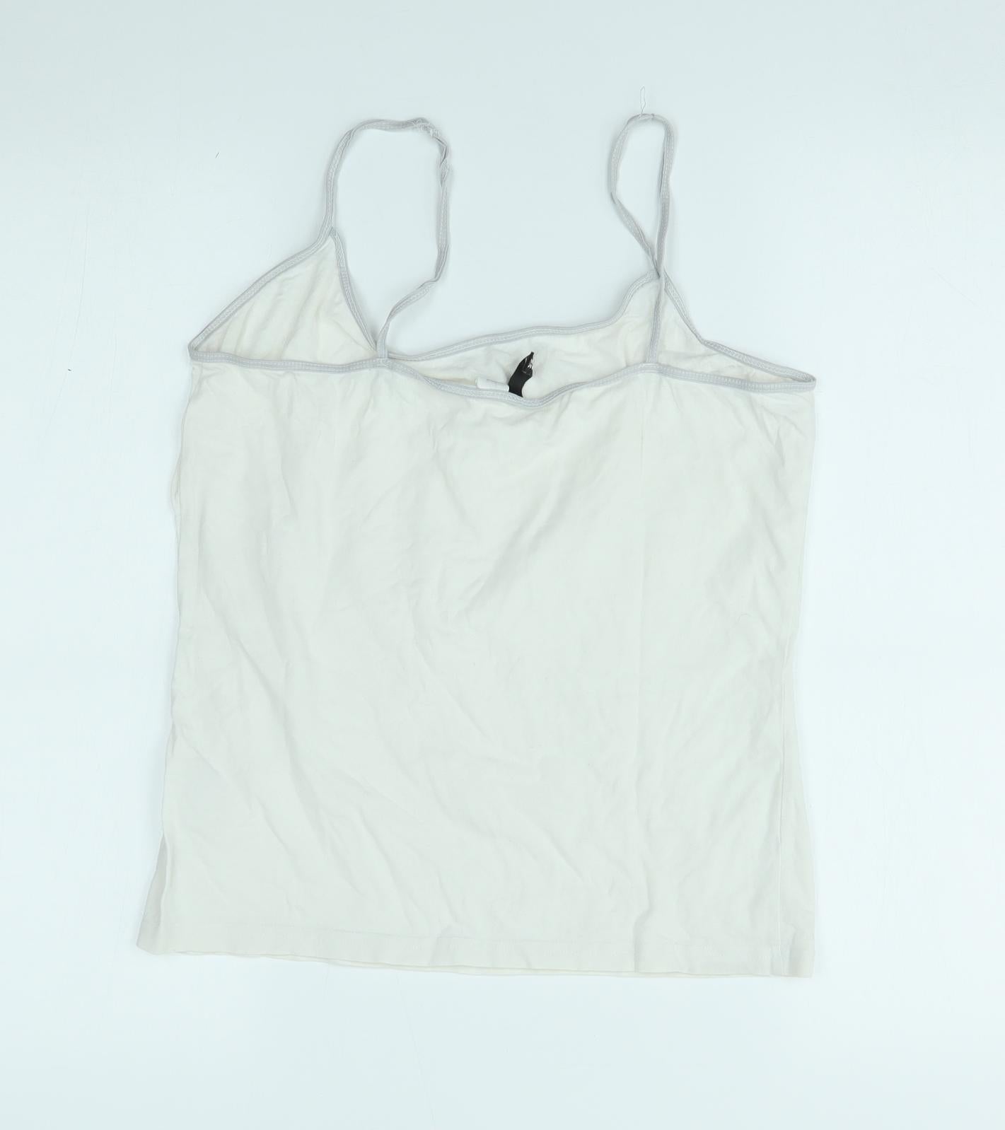 H&M Womens White   Camisole Tank Size 14