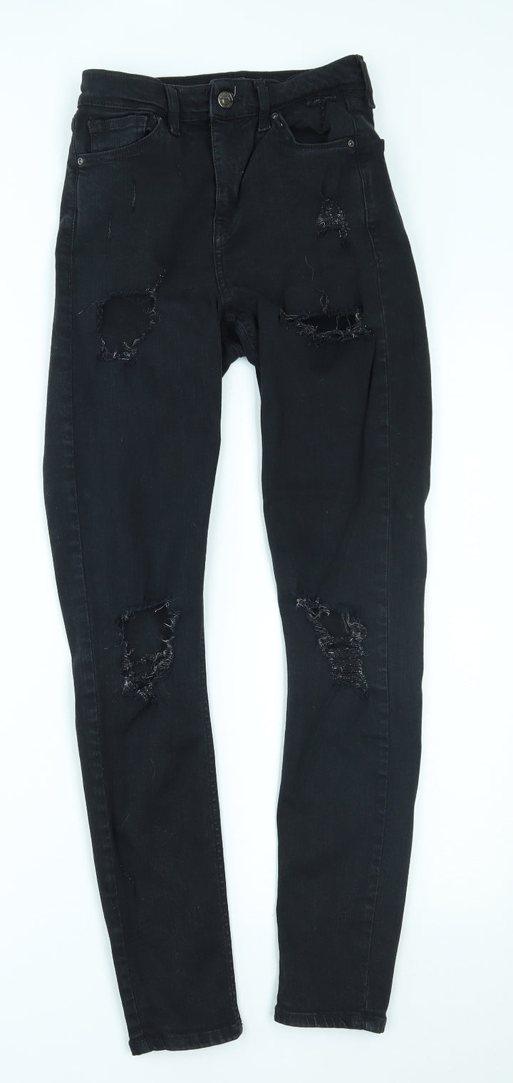 Topshop Womens Black Skinny Jeans Size 26 in L32 in