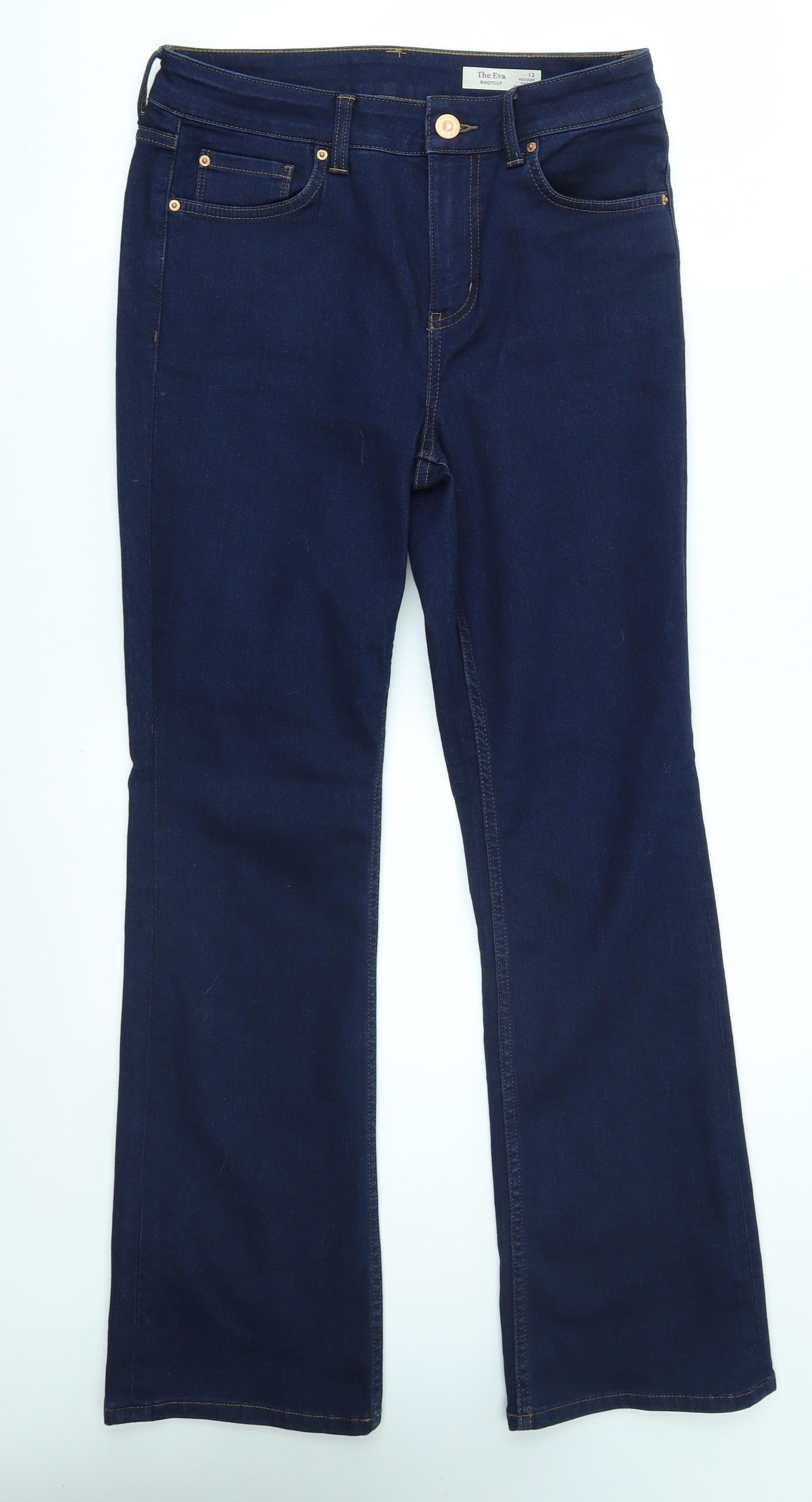 M&S Womens Blue   Bootcut Jeans Size 12 L30 in