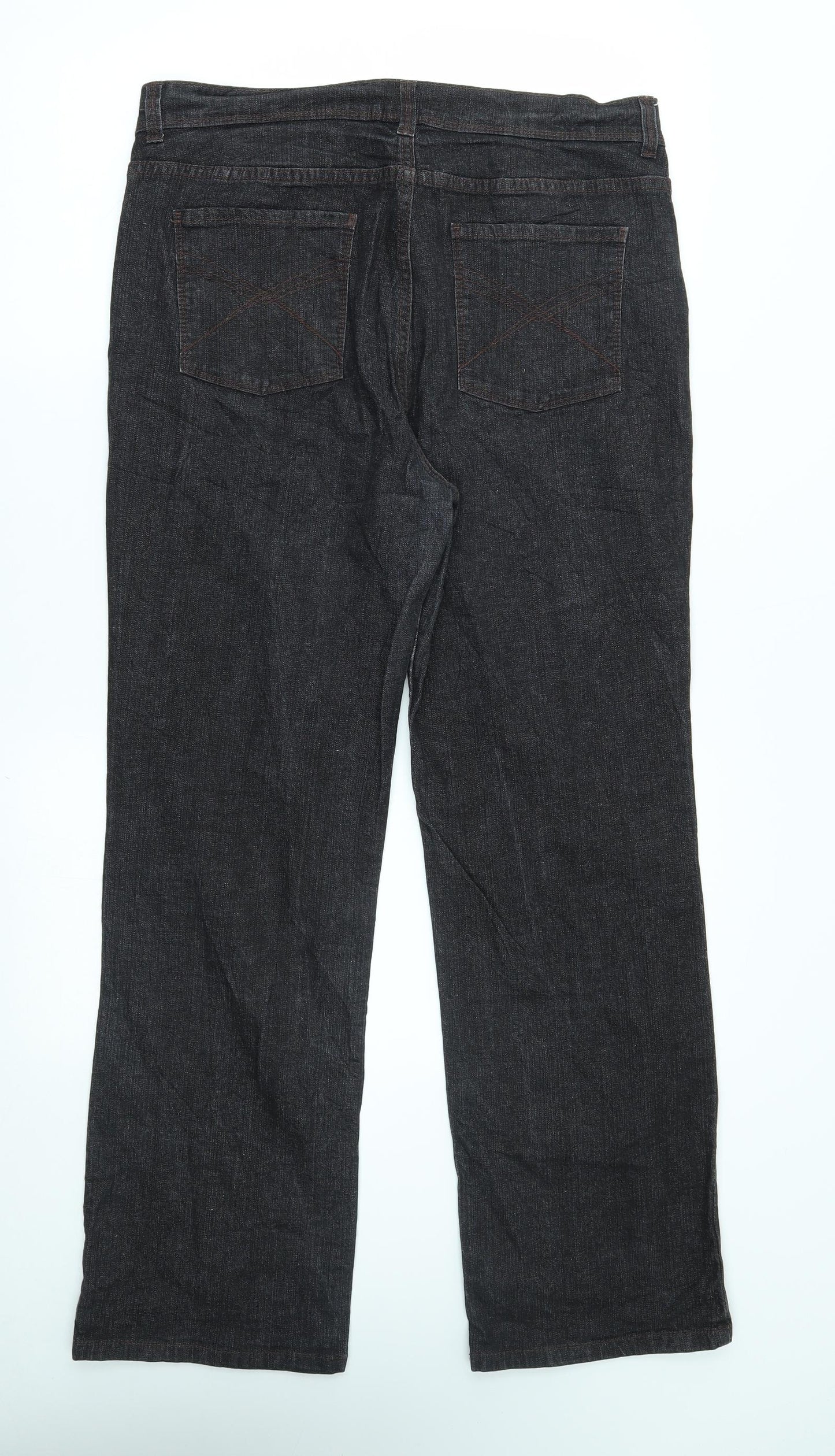 M&S Womens Black   Straight Jeans Size 16 L29 in