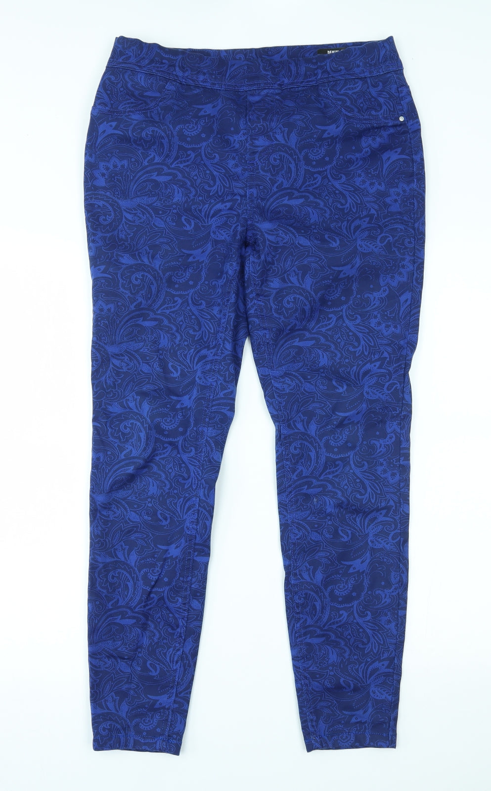 TU Womens Blue Paisley  Jegging Jeans Size 14 L26 in