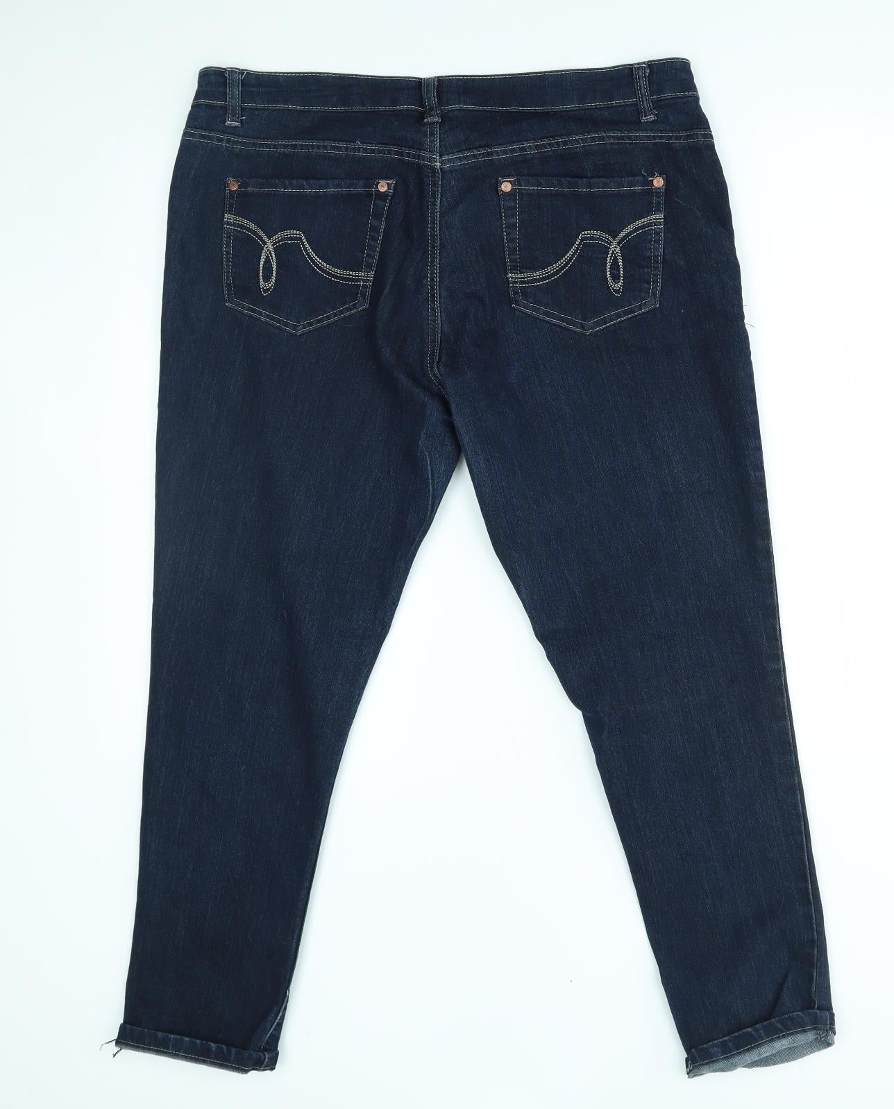Primark Womens Blue   Cropped Jeans Size 16 L25 in - roll up crop