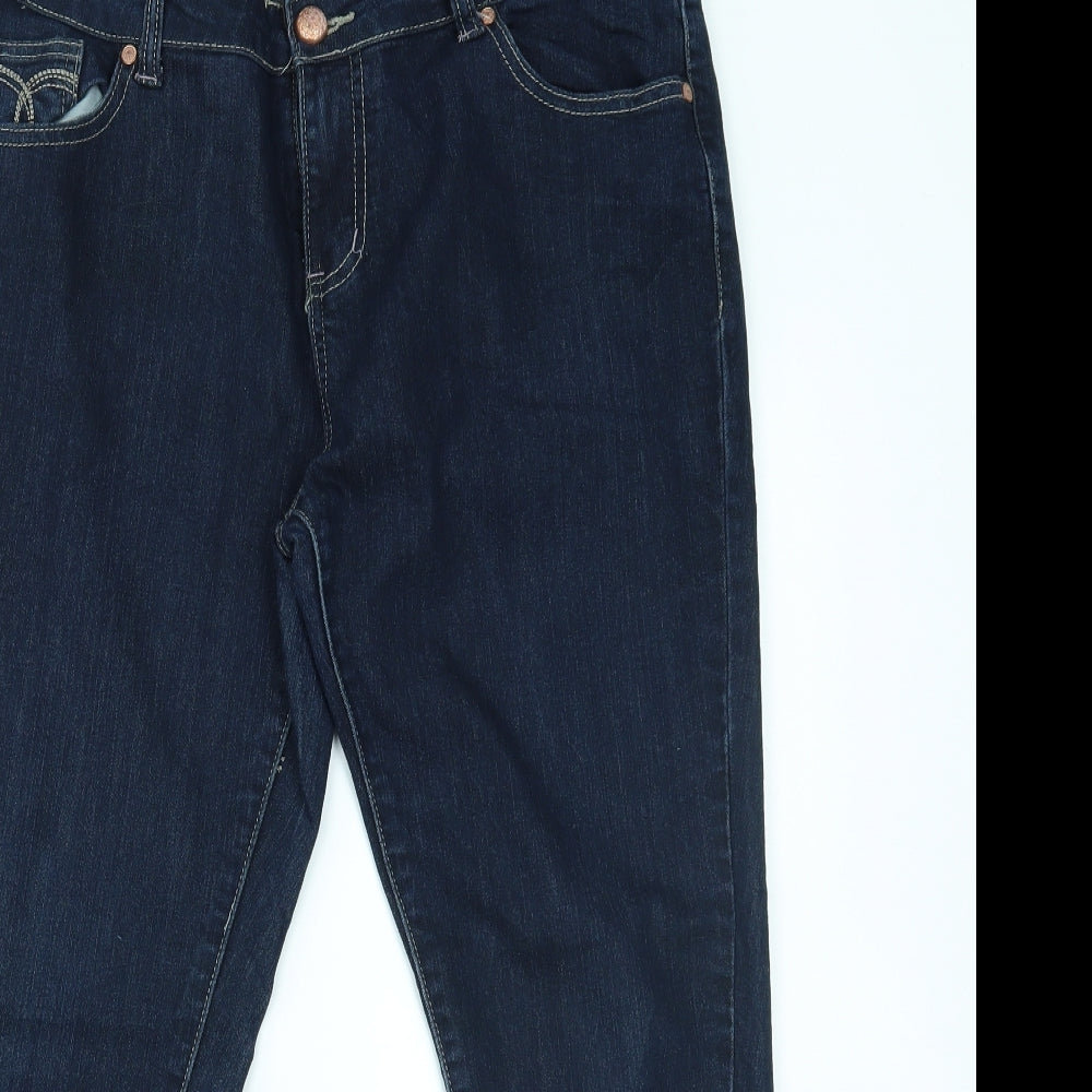 Primark Womens Blue   Cropped Jeans Size 16 L25 in - roll up crop
