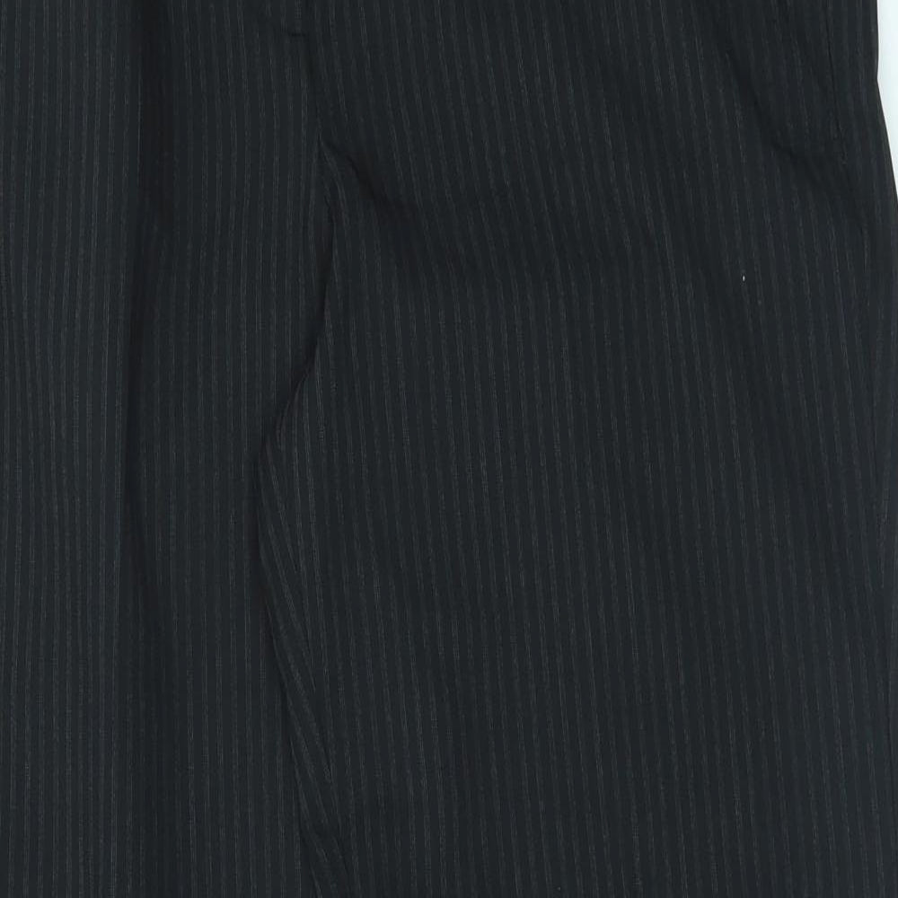 petit Womens Black Striped  Trousers  Size 12 L27 in
