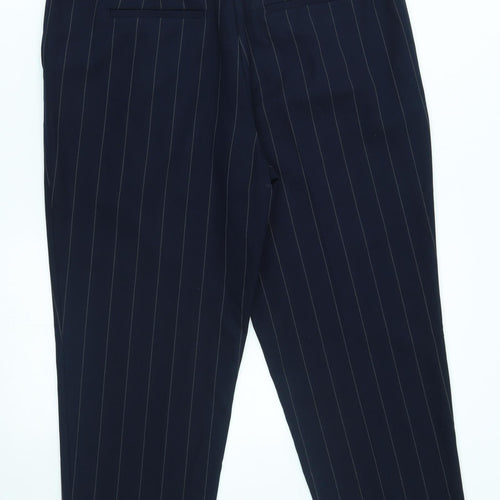 M&S Womens Blue Striped  Trousers  Size 12 L24 in