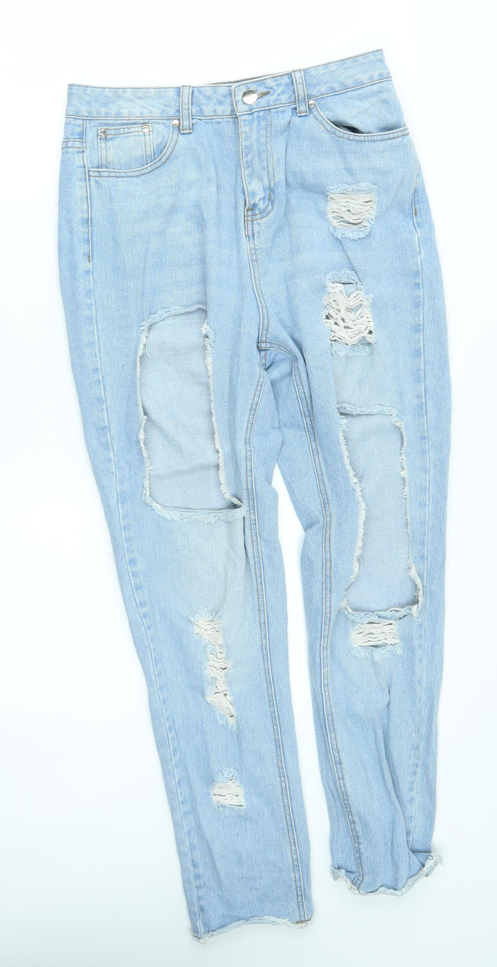 Missguided Womens Blue Straight Jeans Size 10 L26 in