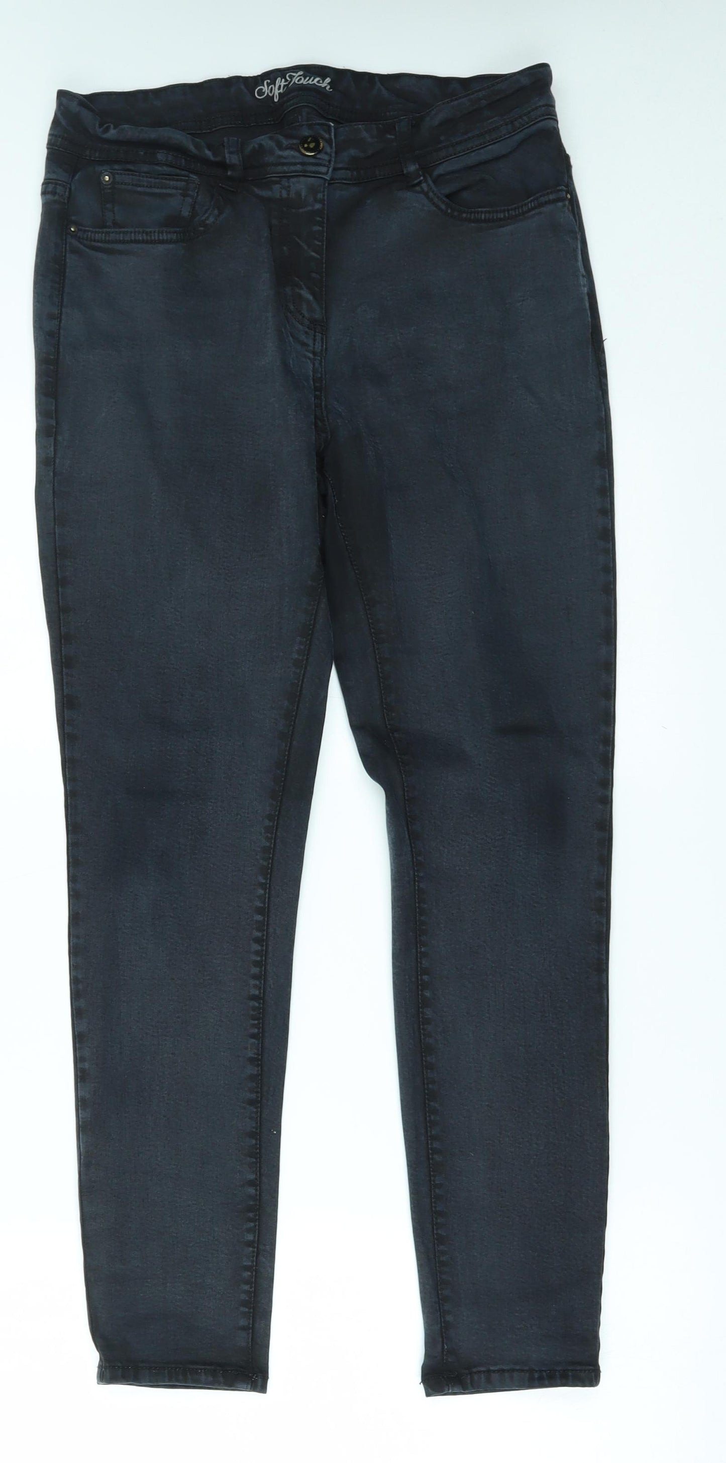 NEXT Womens Black   Skinny Jeans Size 12 L26 in - soft touch