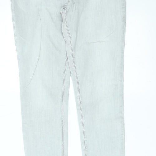 Preworn Womens Grey   Skinny Jeans Size 14 L28 in