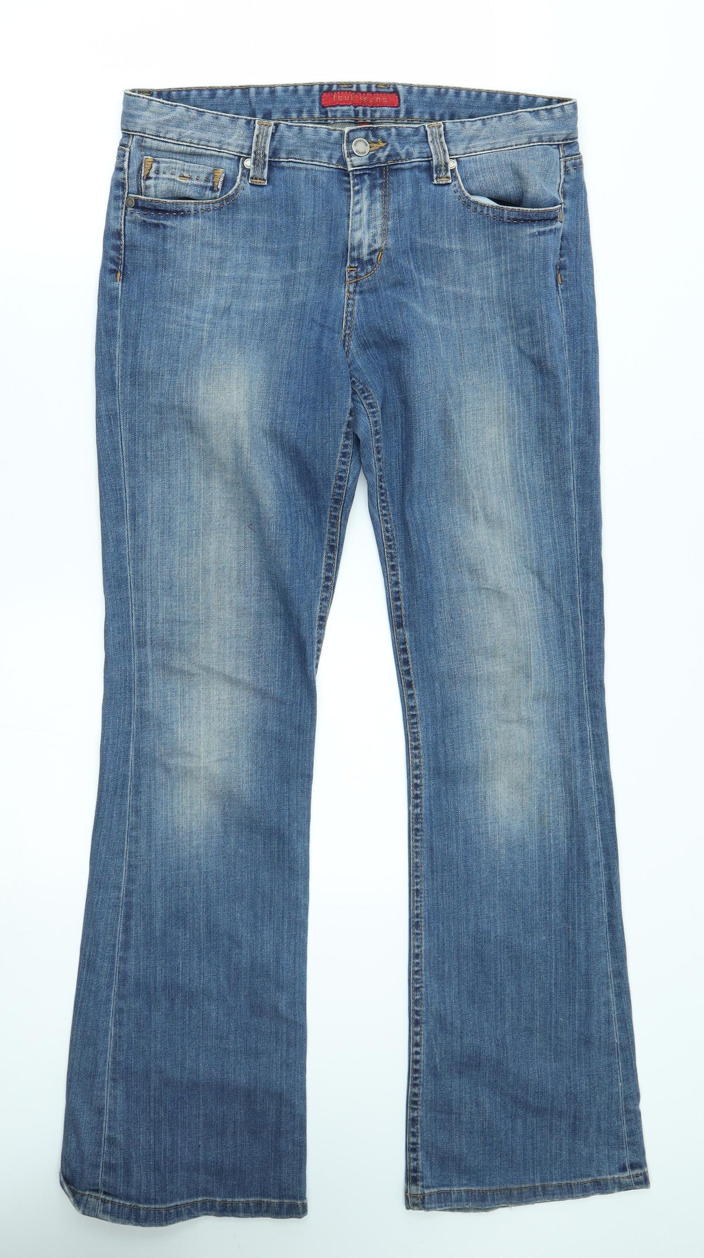 FCUK Womens Blue   Bootcut Jeans Size 12 L32 in
