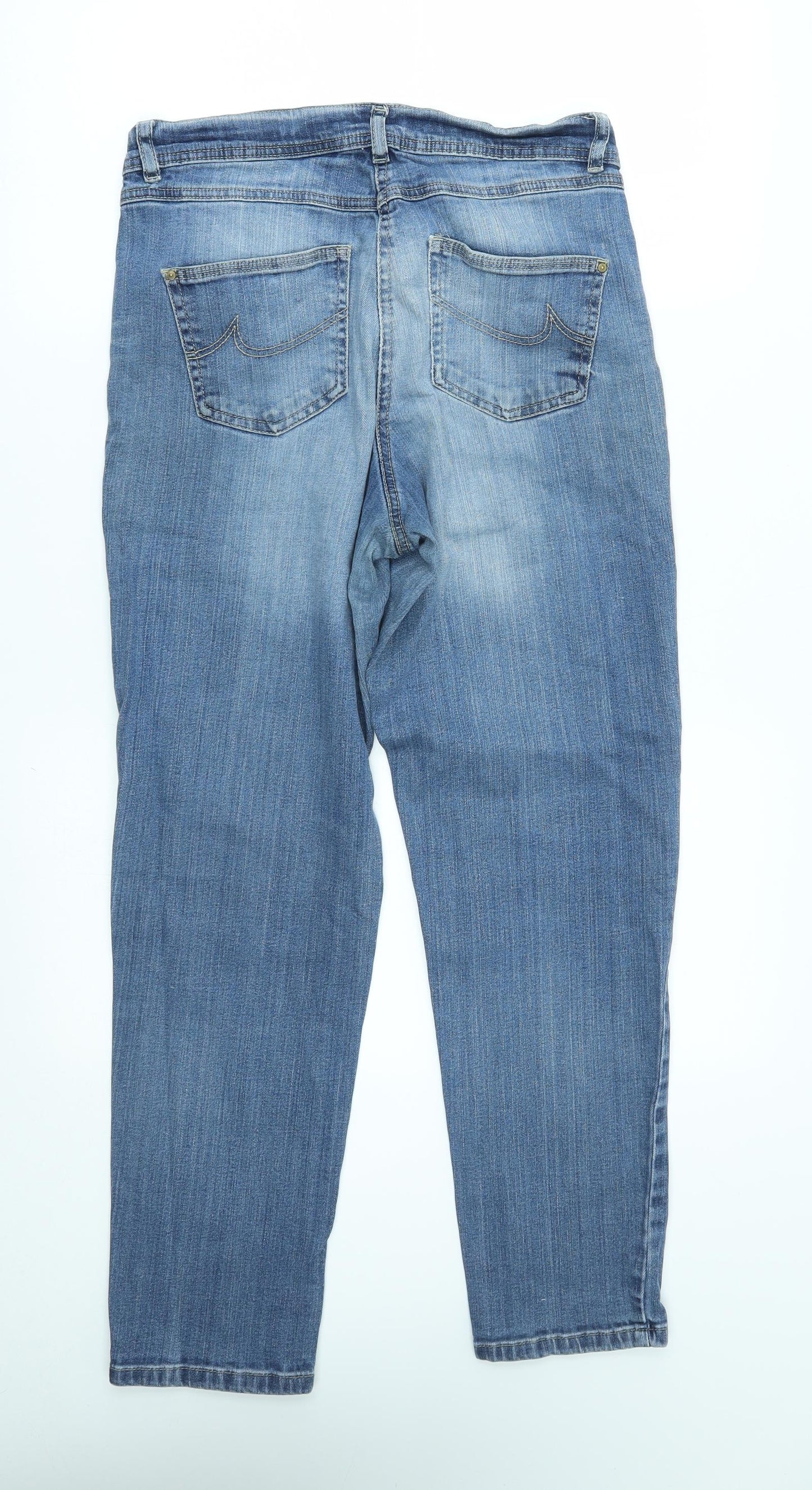 TU Womens Blue   Straight Jeans Size 12 L27 in - Boyfriend Fit
