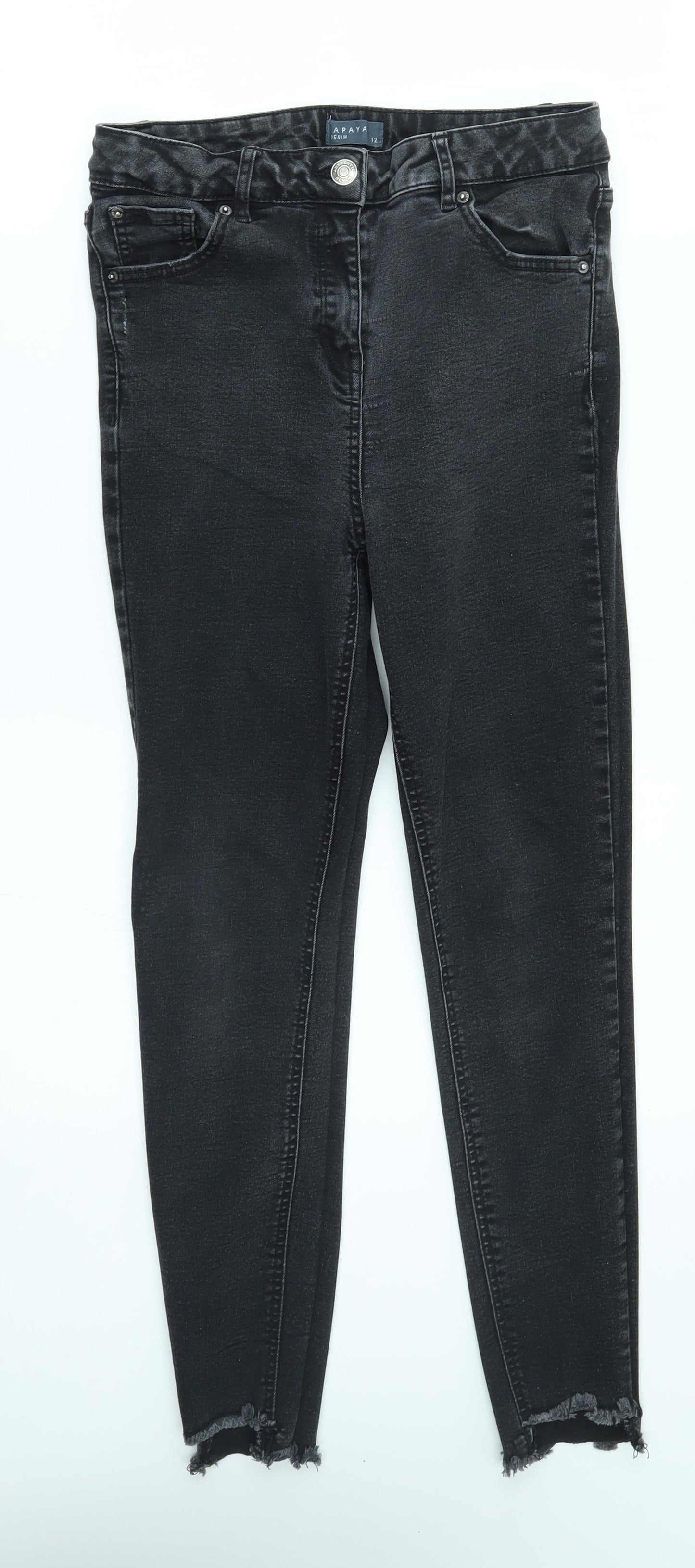 Papaya Womens Black   Skinny Jeans Size 12 L26 in