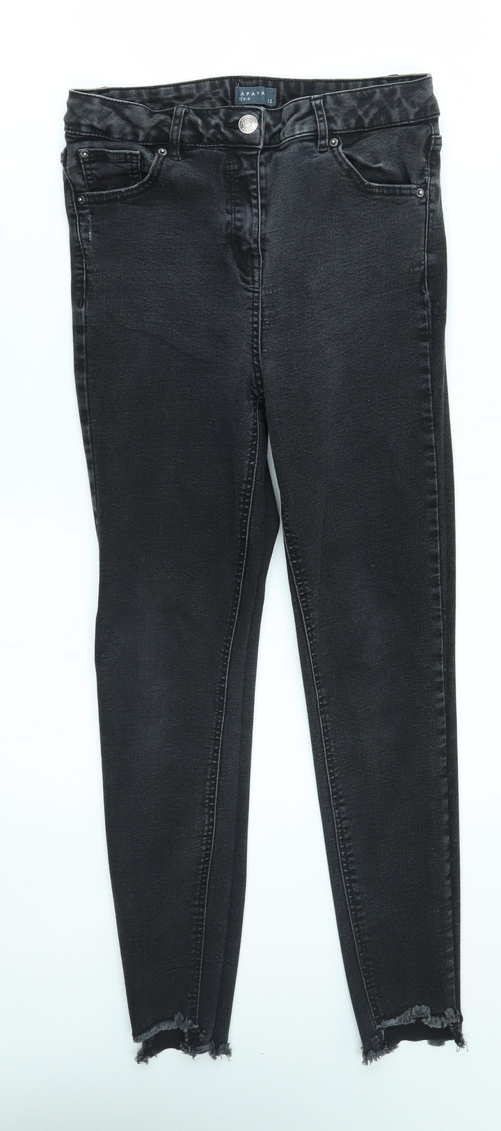 Papaya Womens Black   Skinny Jeans Size 12 L26 in