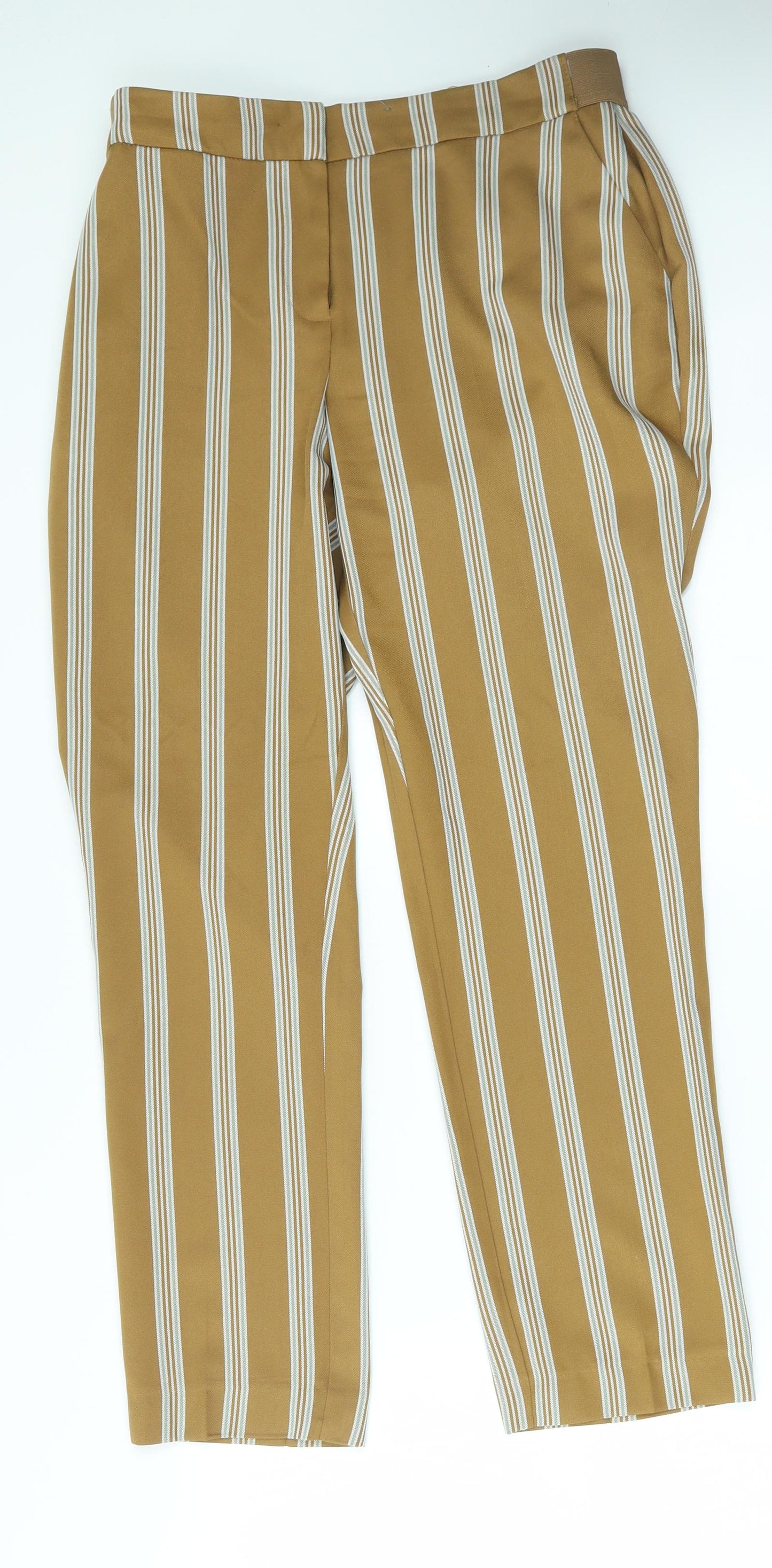 Primark Womens Brown Striped  Trousers  Size 12 L27 in