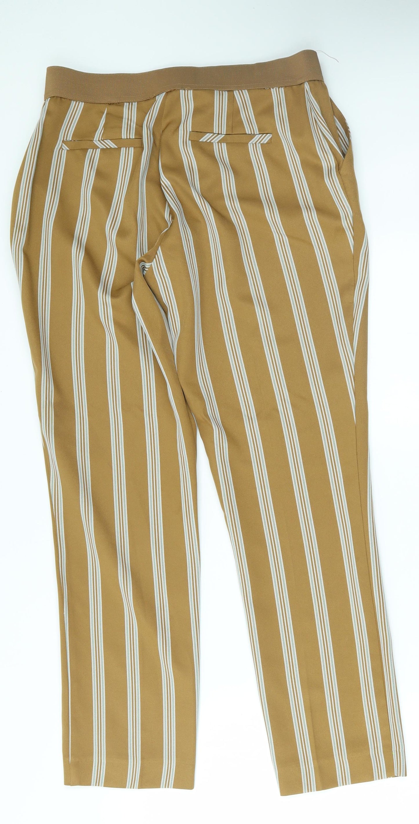 Primark Womens Brown Striped  Trousers  Size 12 L27 in
