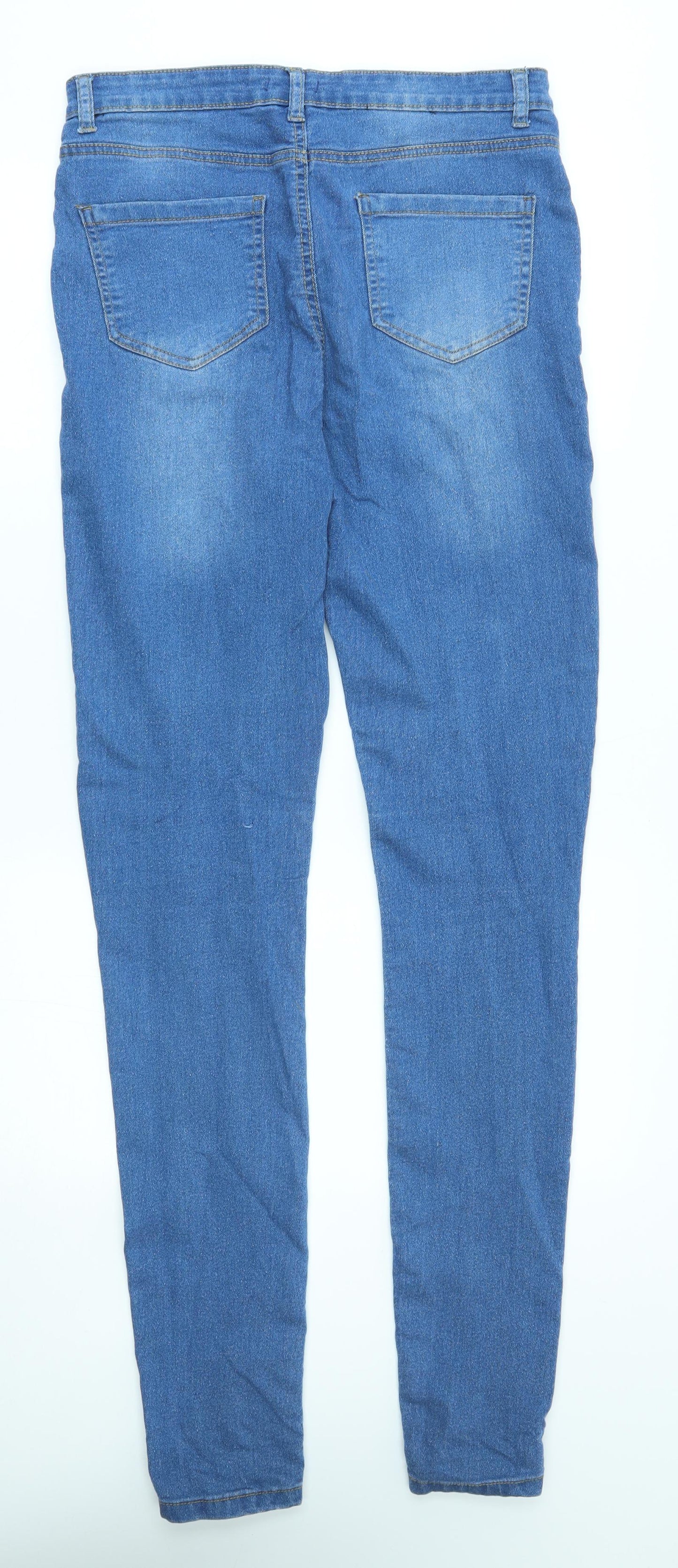 Boohoo Womens Blue   Straight Jeans Size 14 L35 in - long leg