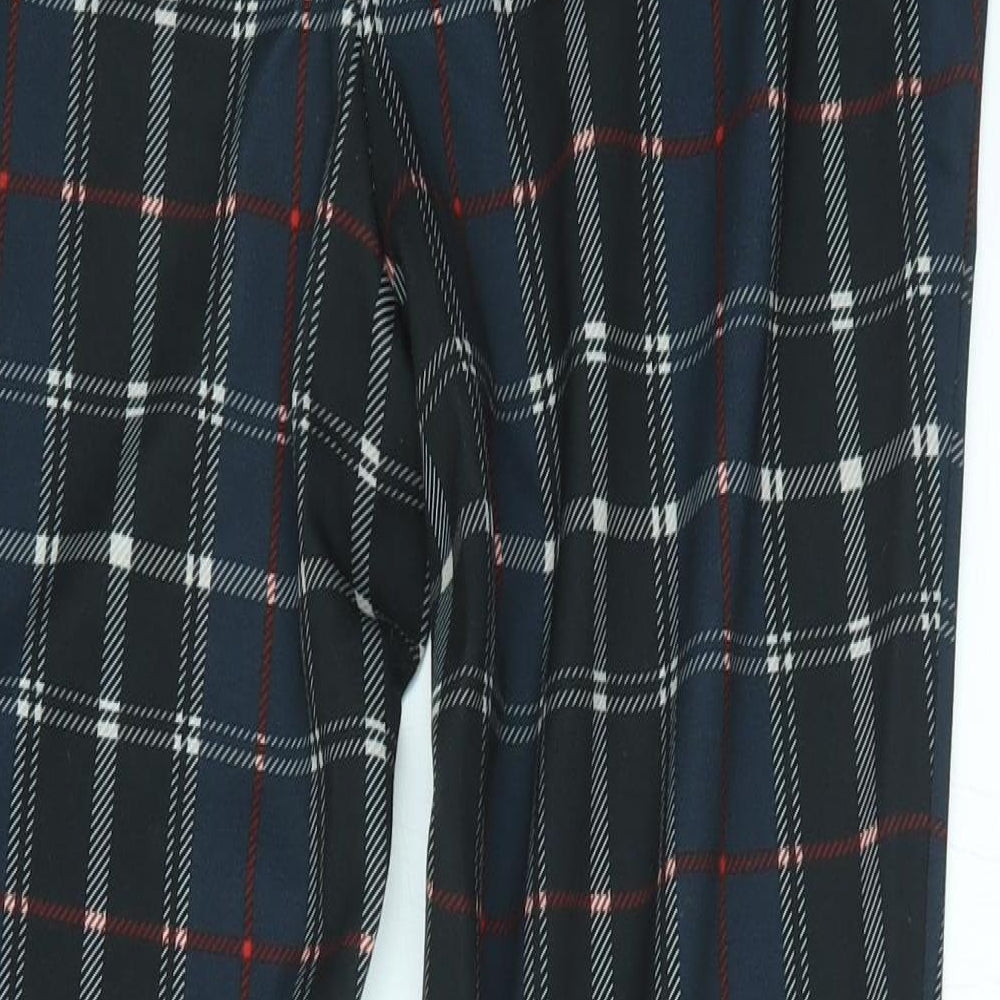 M&S Womens Blue Plaid  Trousers  Size 12 L20 in