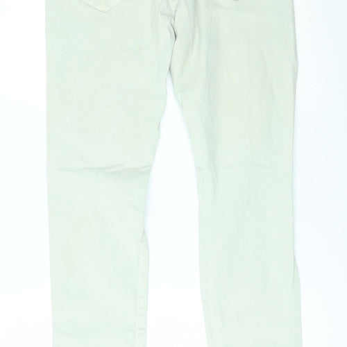 Preworn Womens White   Skinny Jeans Size 30 L28 in - zip details