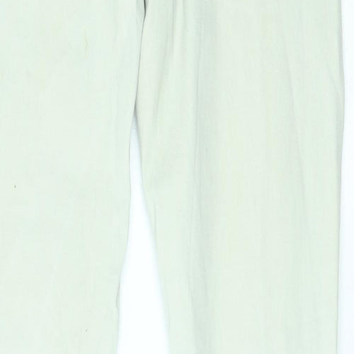 Preworn Womens White   Skinny Jeans Size 30 L28 in - zip details