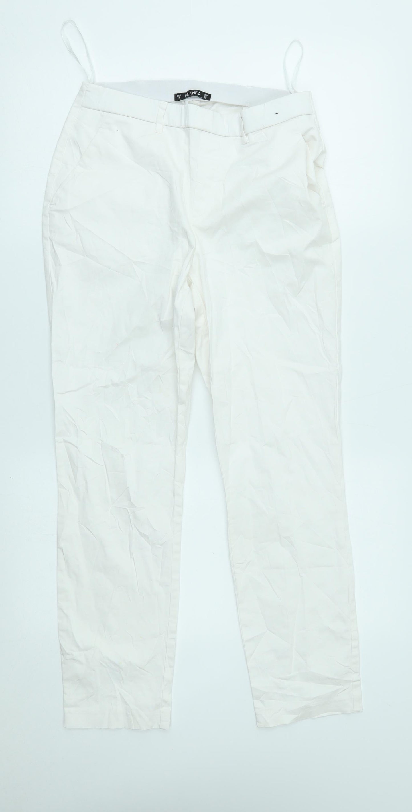 dunnes Womens White   Trousers  Size 8 L25 in