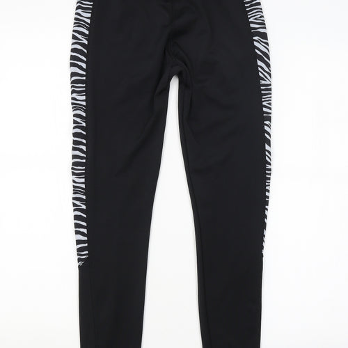 New Look Womens Black Animal Print  Compression Leggings Size S L26 in