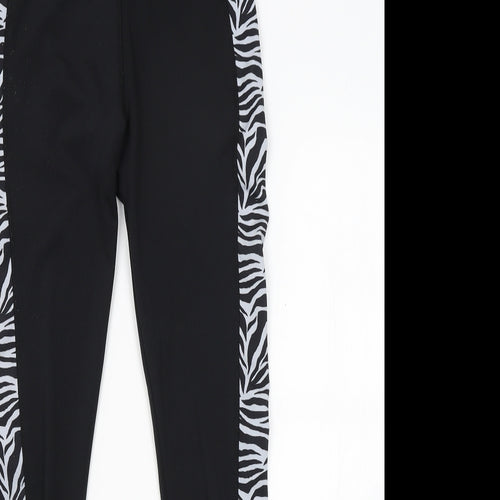 New Look Womens Black Animal Print  Compression Leggings Size S L26 in