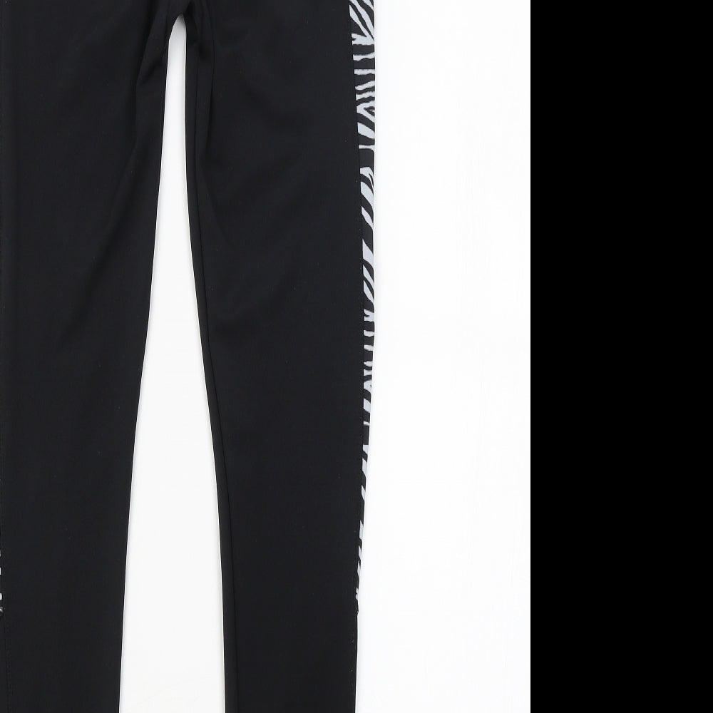 New Look Womens Black Animal Print  Compression Leggings Size S L26 in