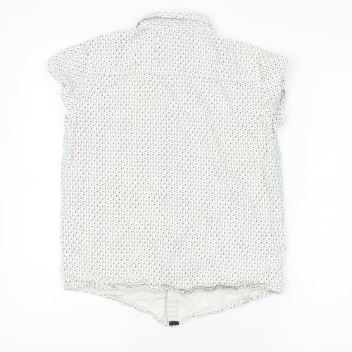 River Island Boys White Geometric  Basic Button-Up Size 12 Years