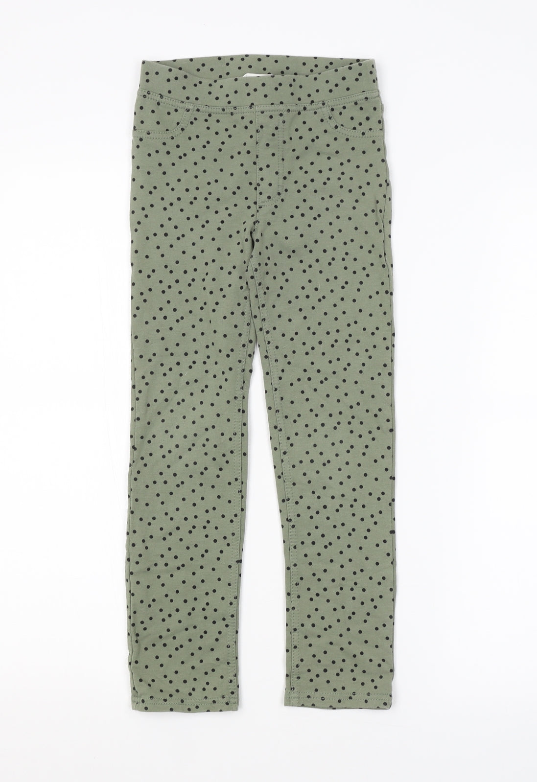 H&M Girls Green Spotted  Jegging Jeans Size 6-7 Years