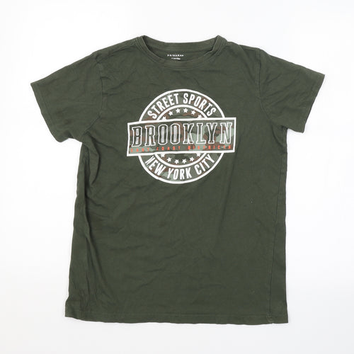 Primark Boys Green   Basic T-Shirt Size 12-13 Years