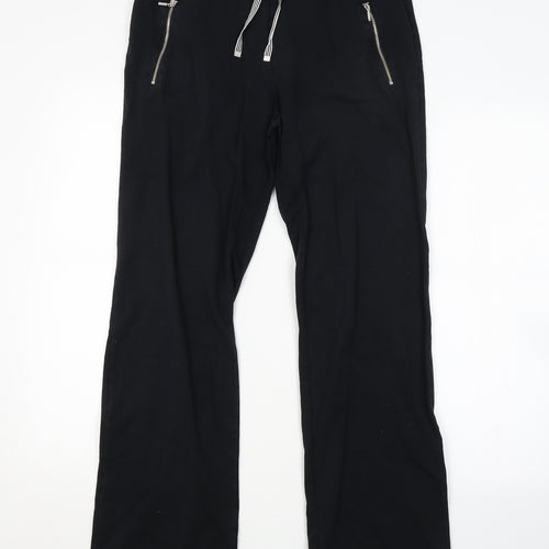 M&S Womens Black   Jogger Trousers Size 10 L29 in