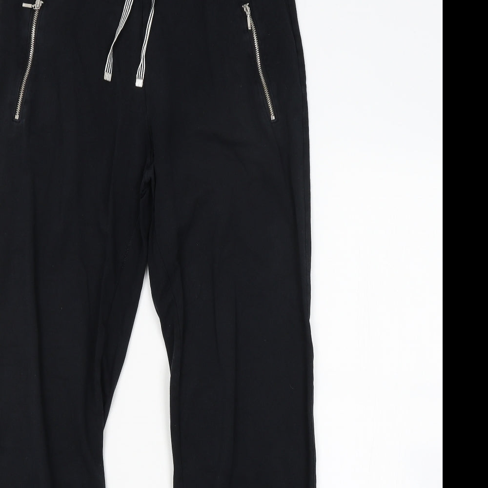 M&S Womens Black   Jogger Trousers Size 10 L29 in