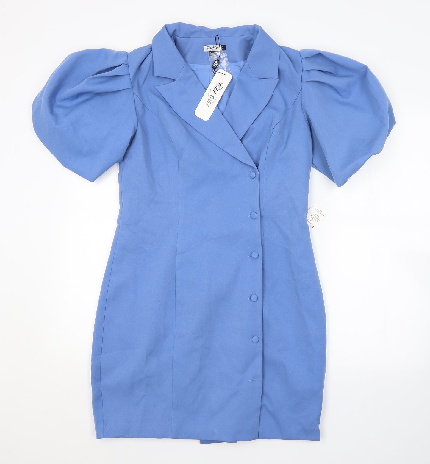 CHI CHI LONDON Womens Blue   Pea Coat Coat Size 10