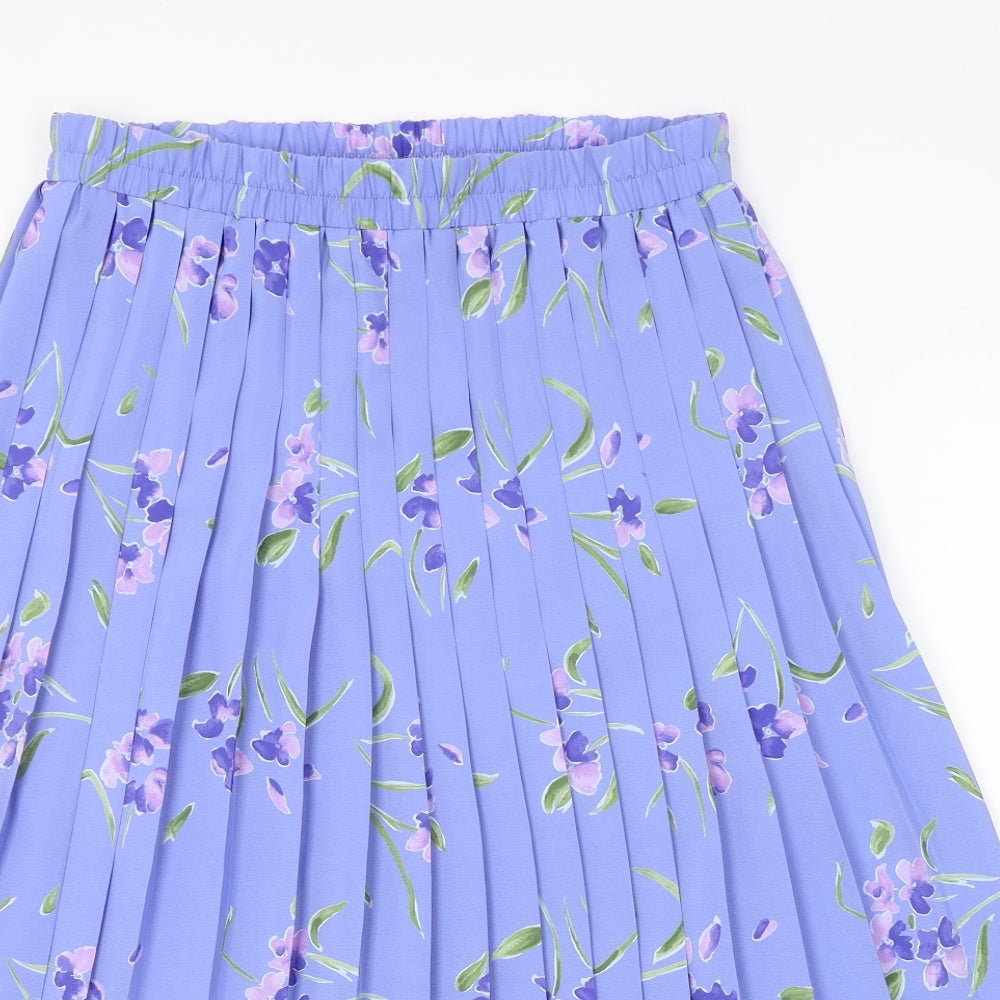 Debenhams Womens Blue Floral  A-Line Skirt Size 10