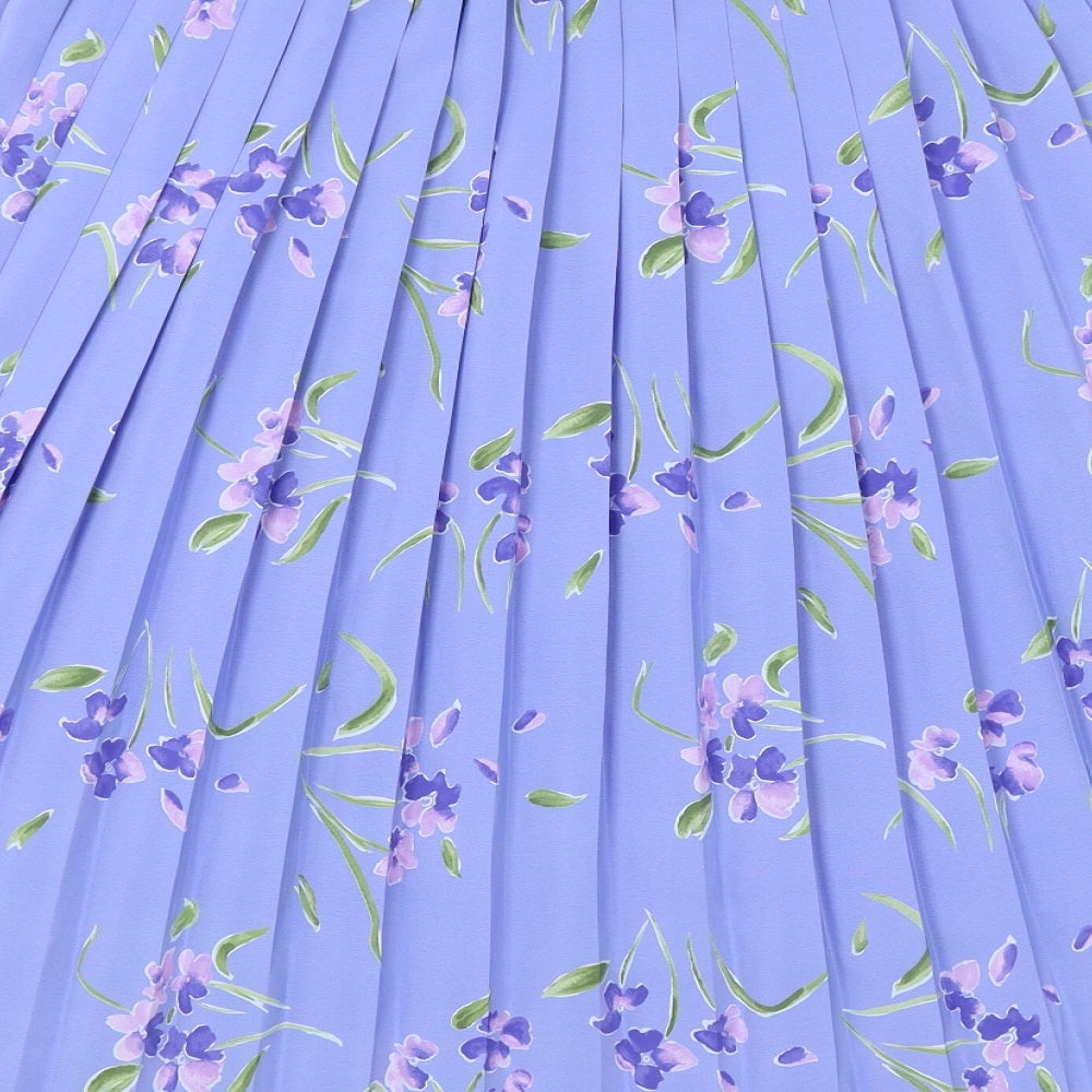 Debenhams Womens Blue Floral  A-Line Skirt Size 10