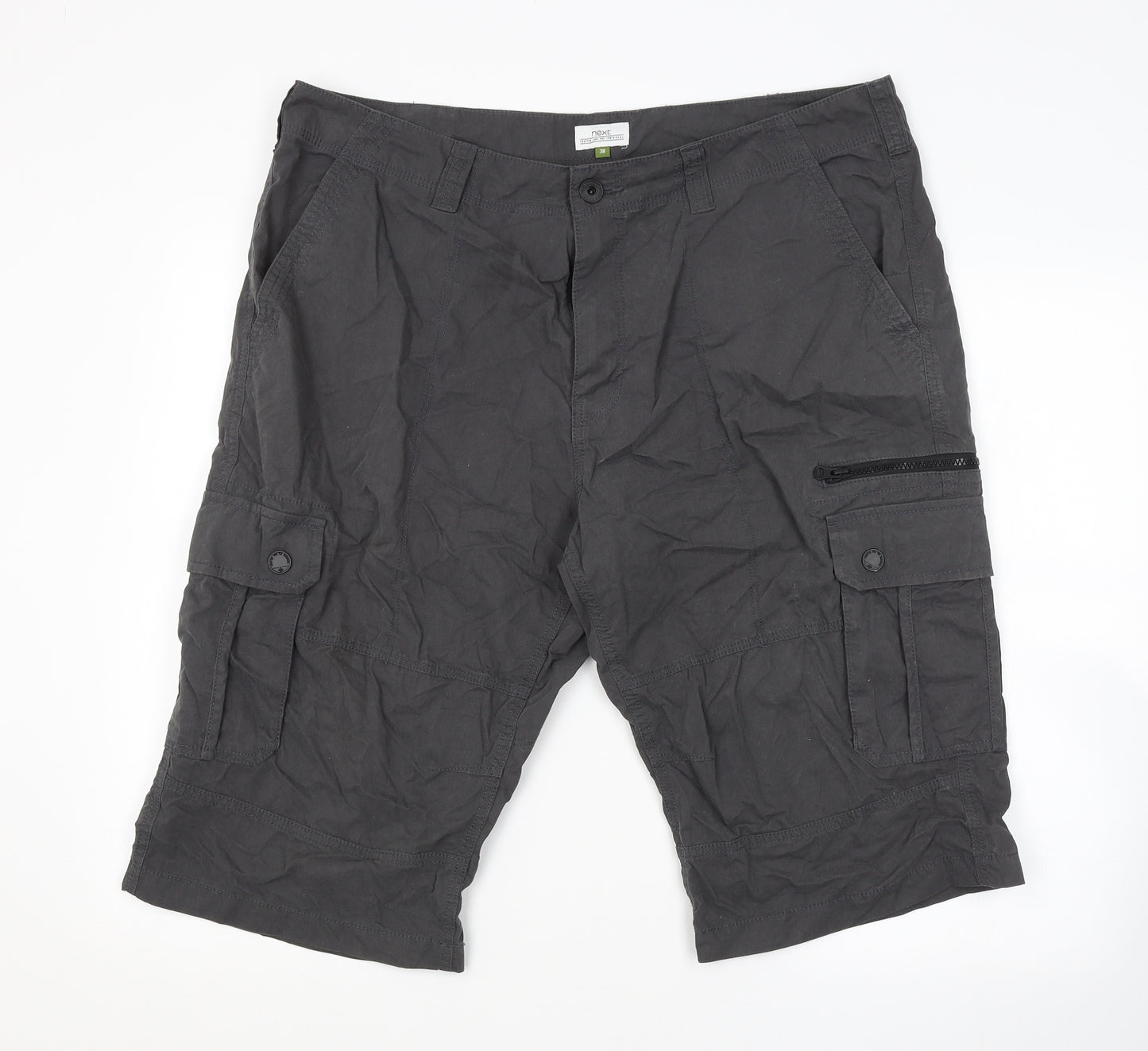 NEXT Mens Grey   Cargo Shorts Size 38 in