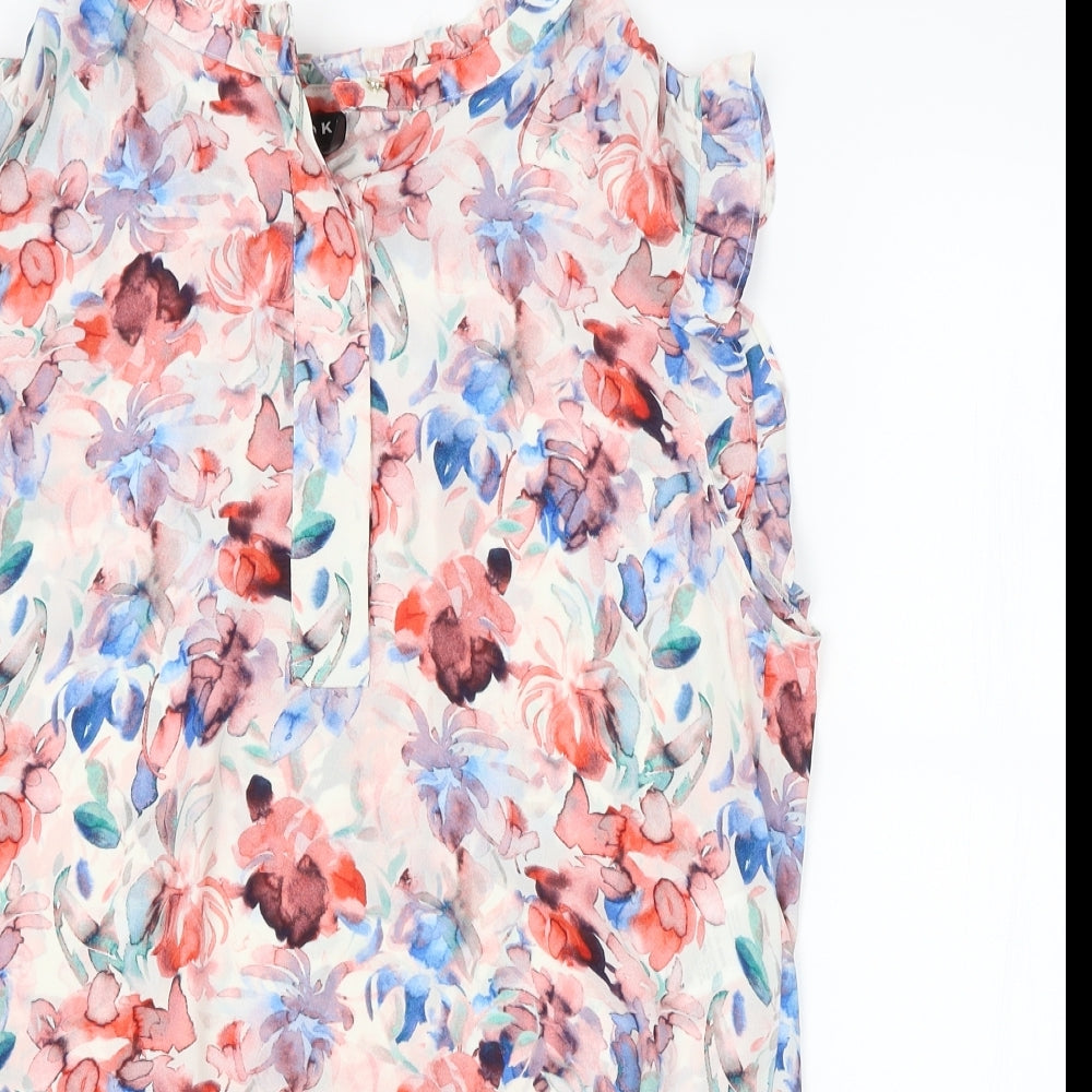 DKNY Womens Multicoloured Floral  Basic Blouse Size L