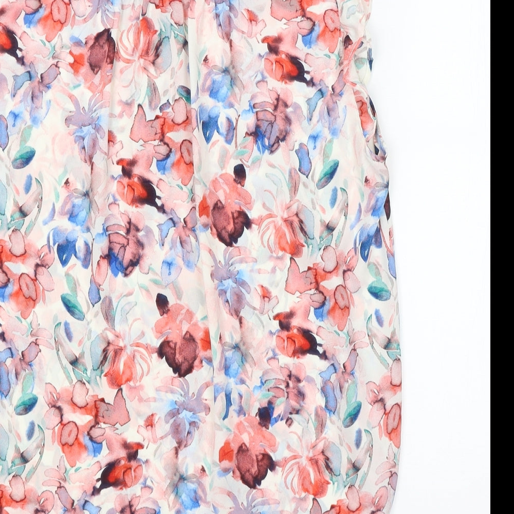 DKNY Womens Multicoloured Floral  Basic Blouse Size L