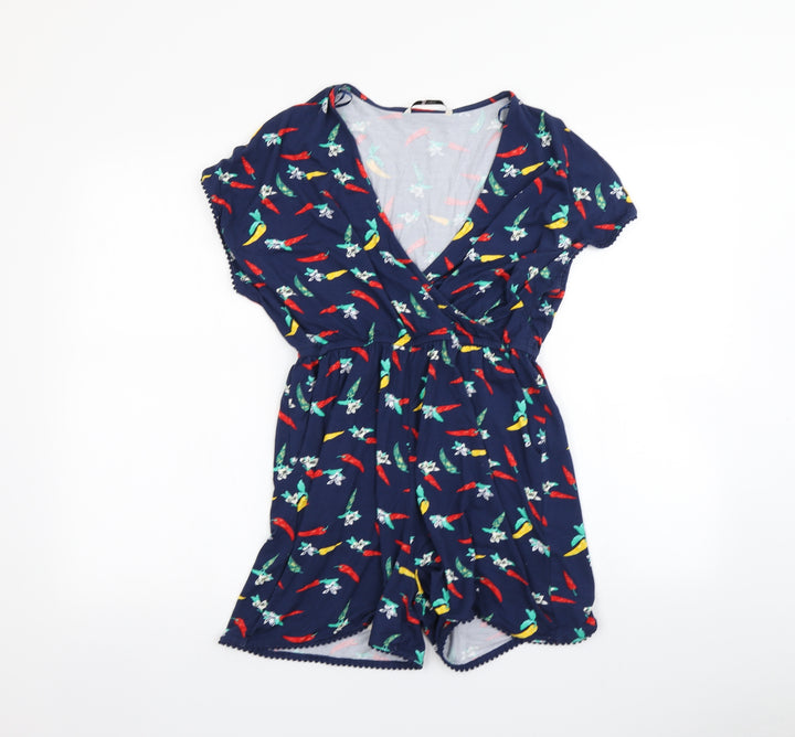 F&F Womens Blue Playsuit One-Piece Size 8 - Chilli pattern