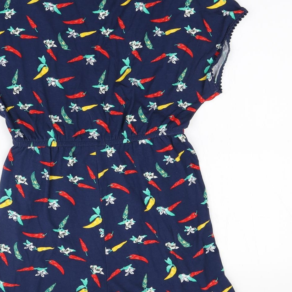 F&F Womens Blue   Playsuit One-Piece Size 8  - Chilli pattern