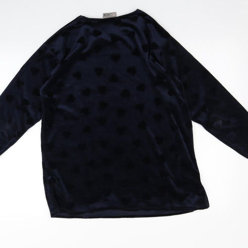 Rochelle Womens Blue   Top Pyjama Top Size M  - Heart print