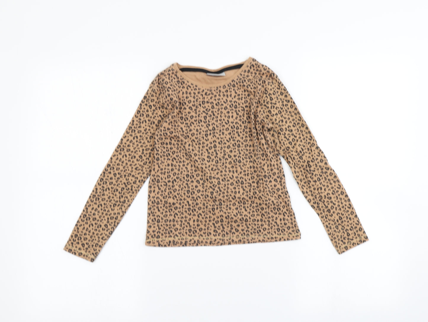 Matalan Girls Brown Animal Print  Basic T-Shirt Size 8 Years