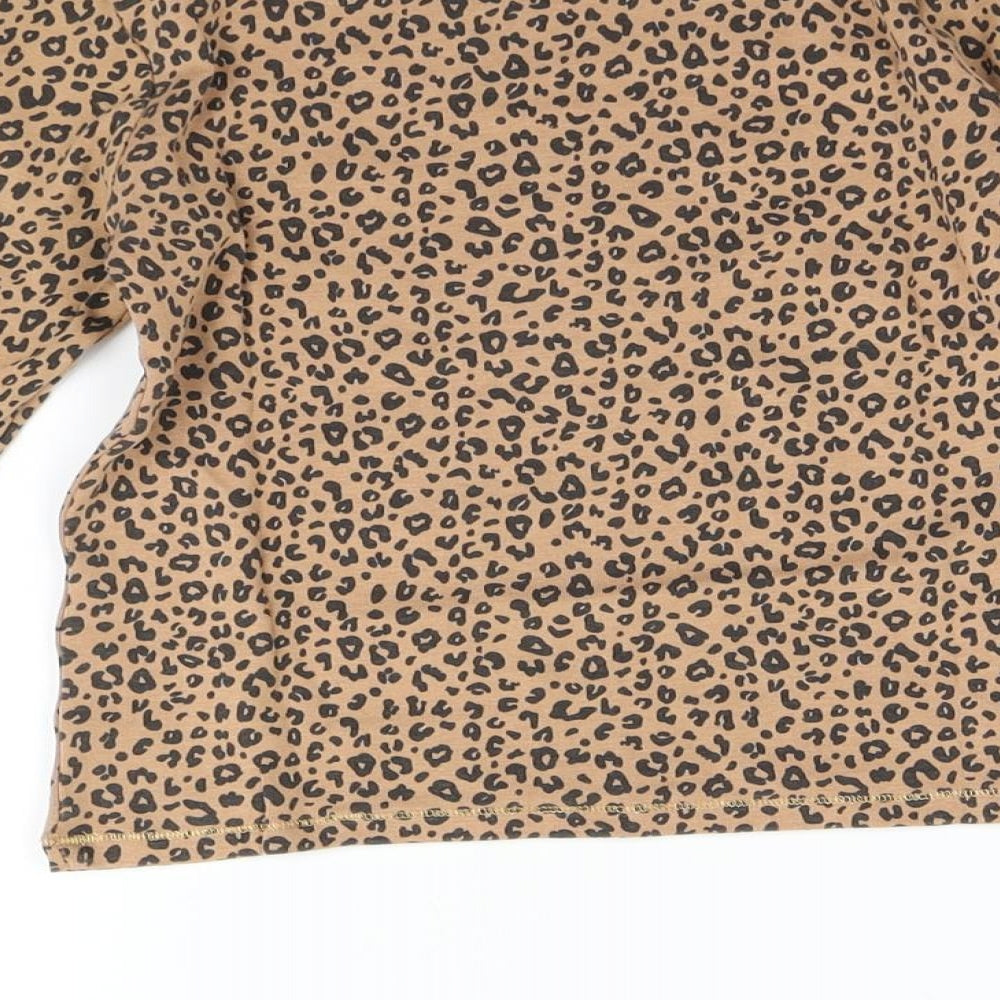Matalan Girls Brown Animal Print  Basic T-Shirt Size 8 Years