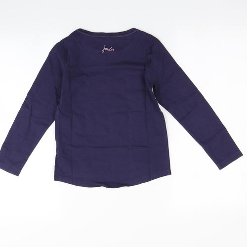 Joules Girls Blue   Basic T-Shirt Size 7-8 Years  - Dog print