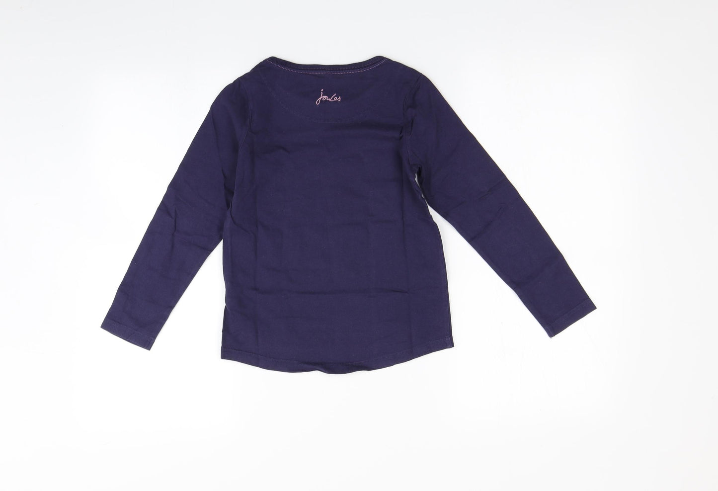 Joules Girls Blue   Basic T-Shirt Size 7-8 Years  - Dog print