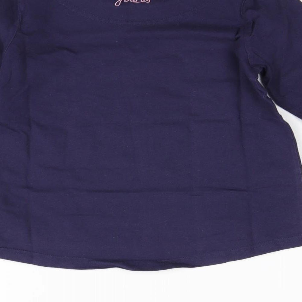 Joules Girls Blue   Basic T-Shirt Size 7-8 Years  - Dog print