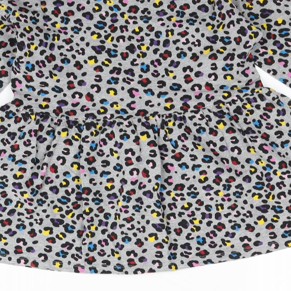 TU Girls Grey Animal Print  Fit & Flare  Size 7-8 Years