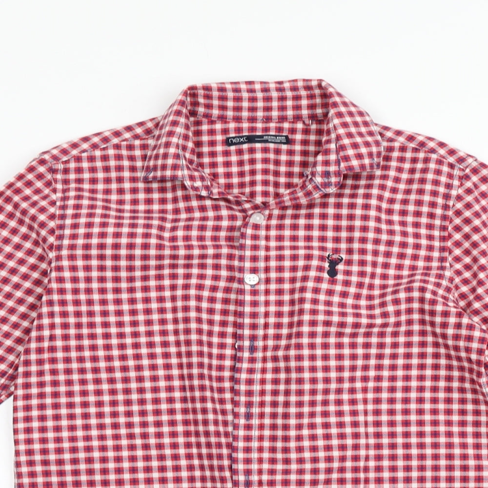 MNext Boys Red Check  Basic Button-Up Size 11 Years