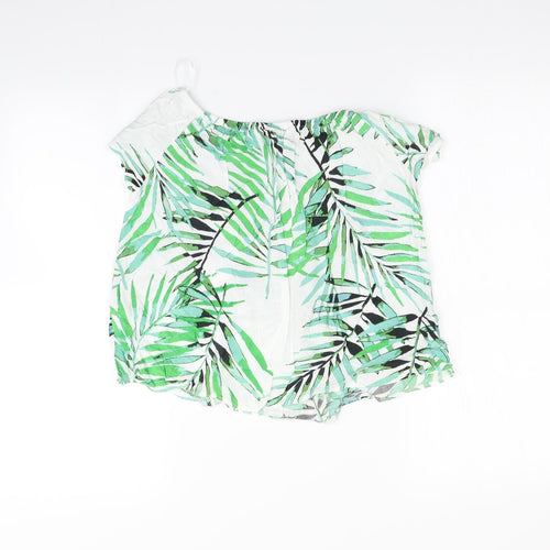 Primark Womens Green   Basic T-Shirt Size 6  - Leaf print